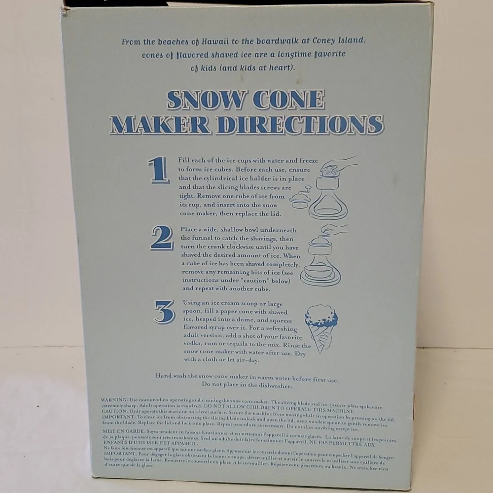 Williams Sonoma Snow Cone Maker and Bonus